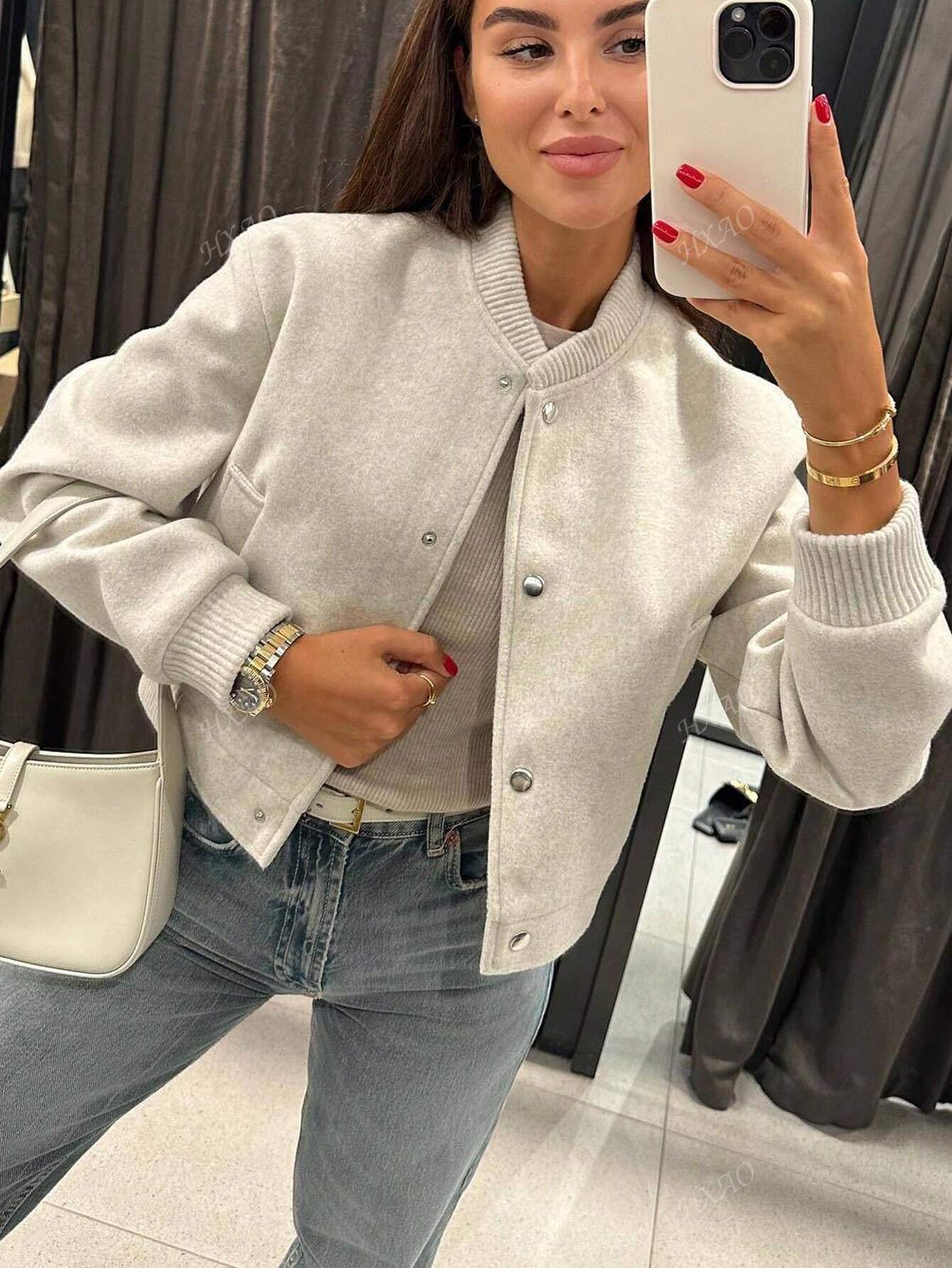 Willow Button-Up Bomber Jacket