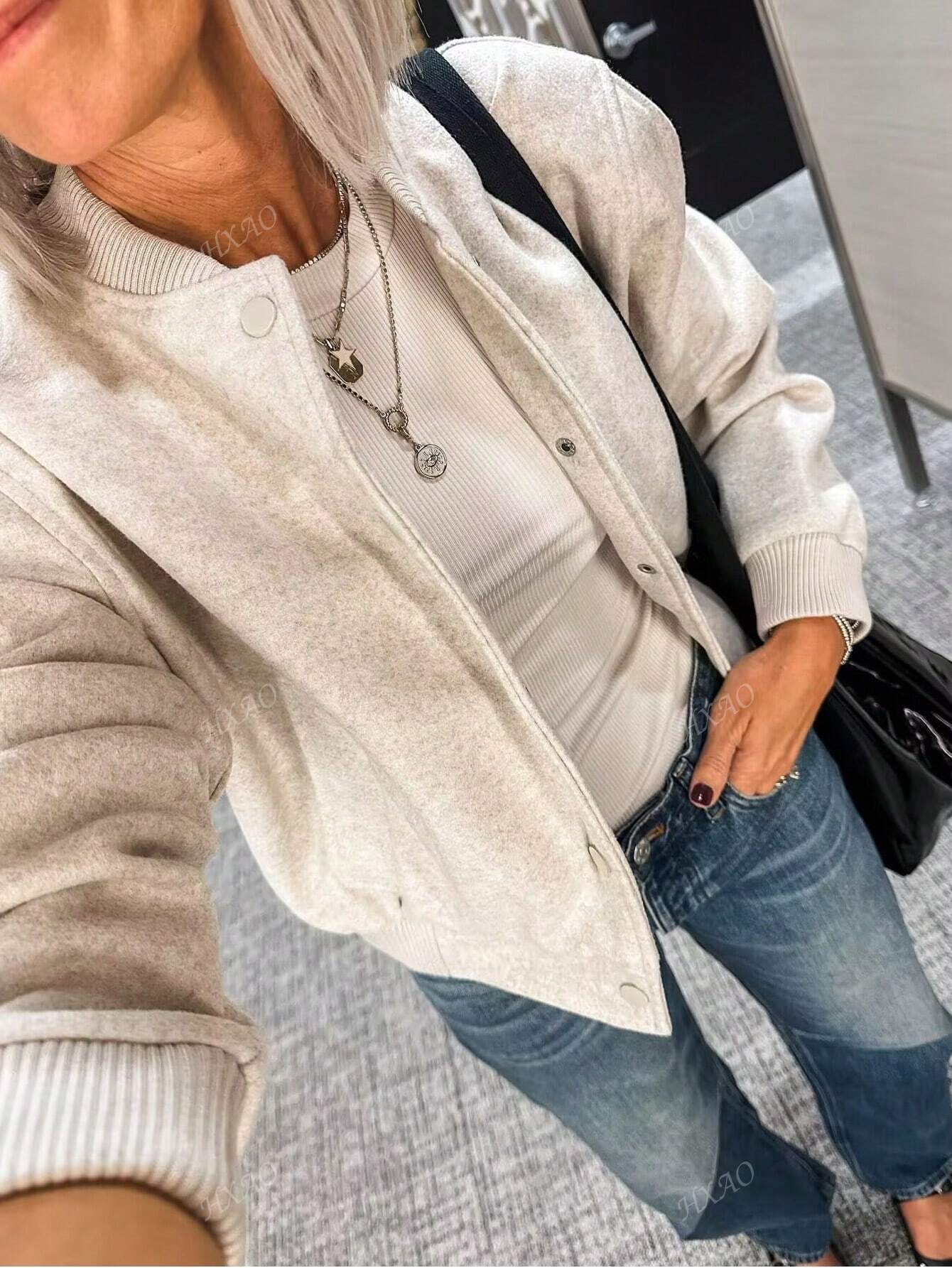 Willow Button-Up Bomber Jacket