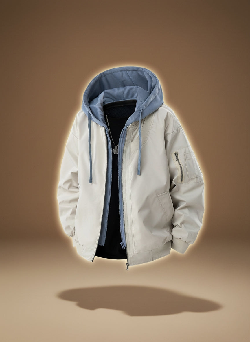 2 in 1 Hooded Bomber Jacket