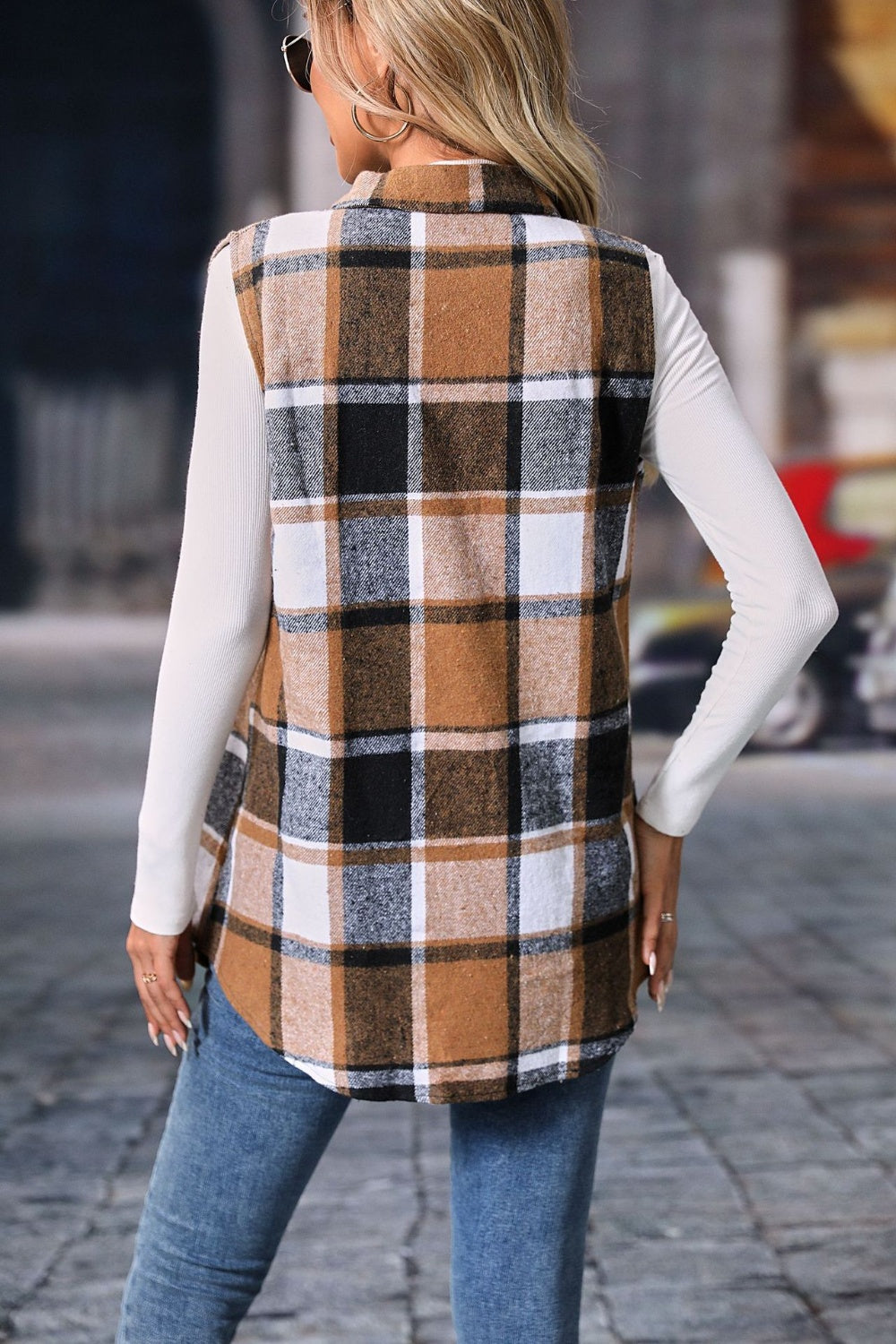 Elena Plaid Vest Coat