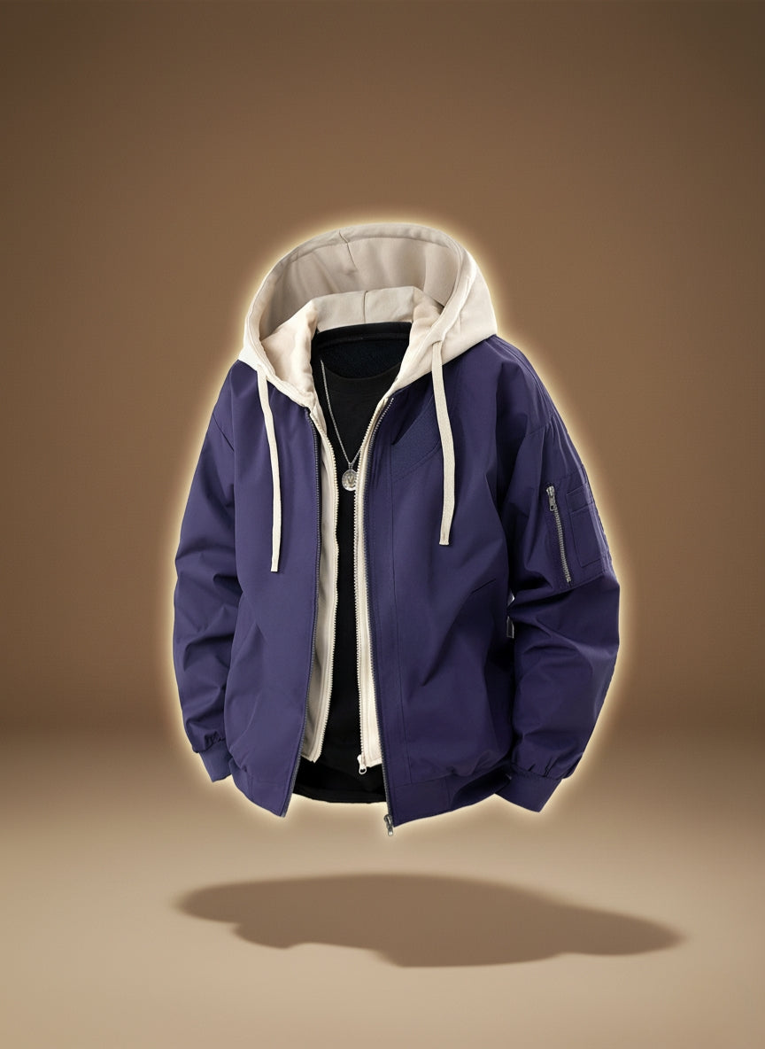 2 in 1 Hooded Bomber Jacket