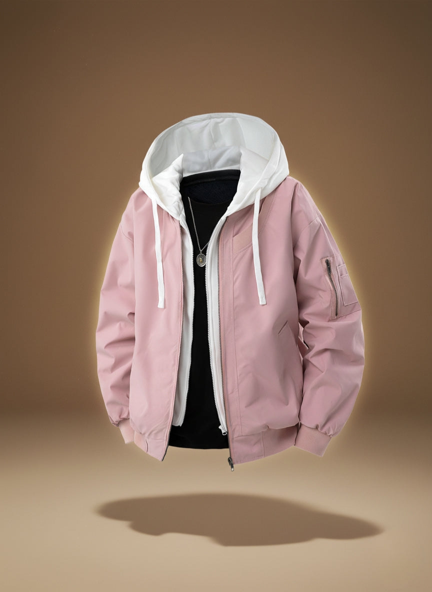 2 in 1 Hooded Bomber Jacket