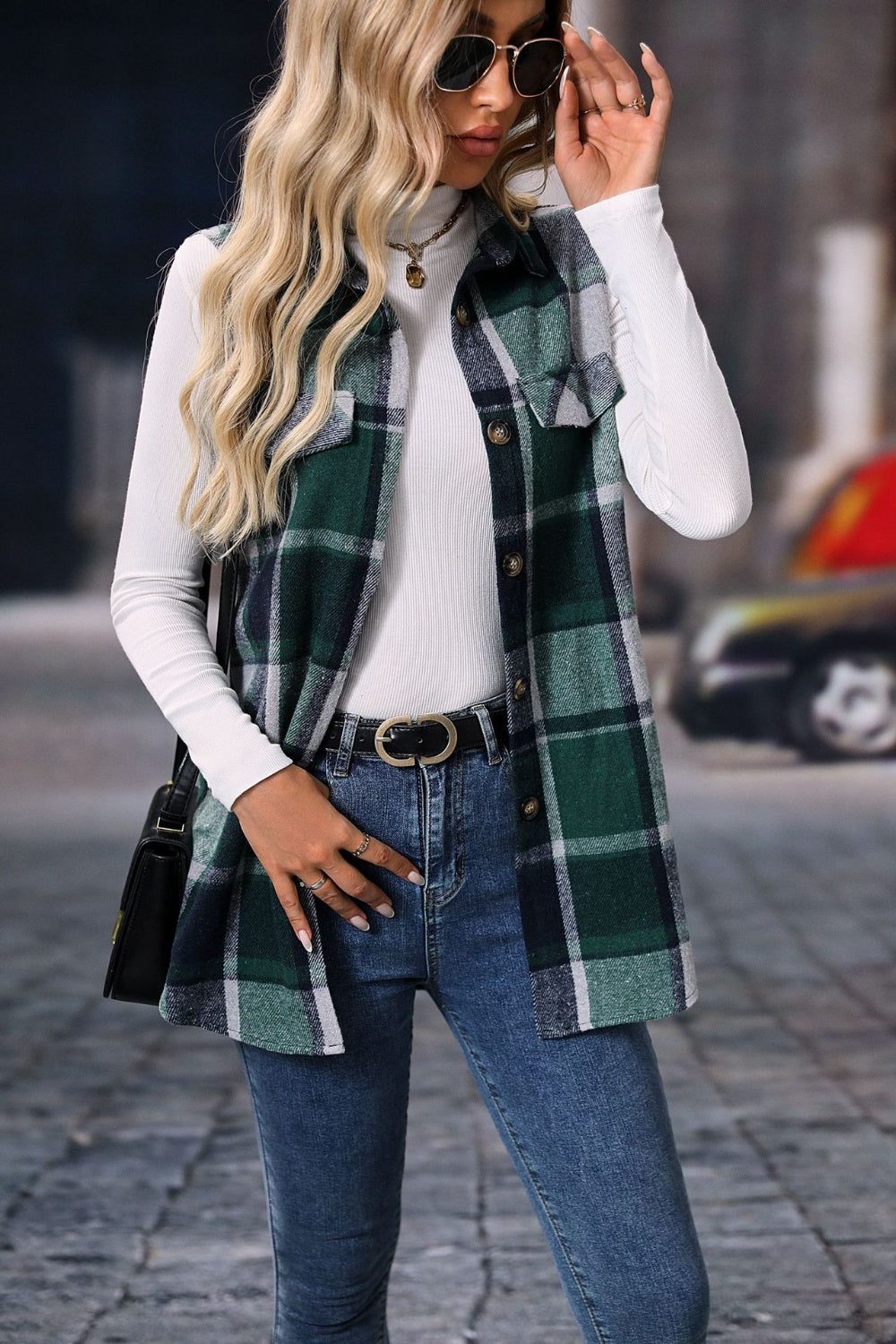 Elena Plaid Vest Coat
