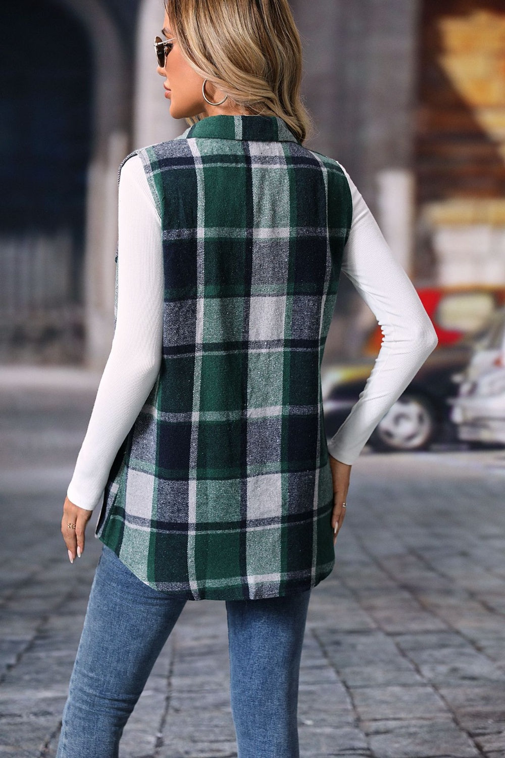 Elena Plaid Vest Coat