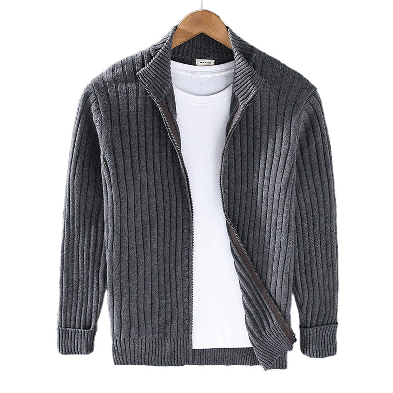 Luca Ribbed Zip Cardigan
