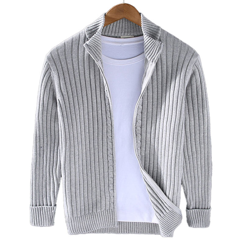 Luca Ribbed Zip Cardigan