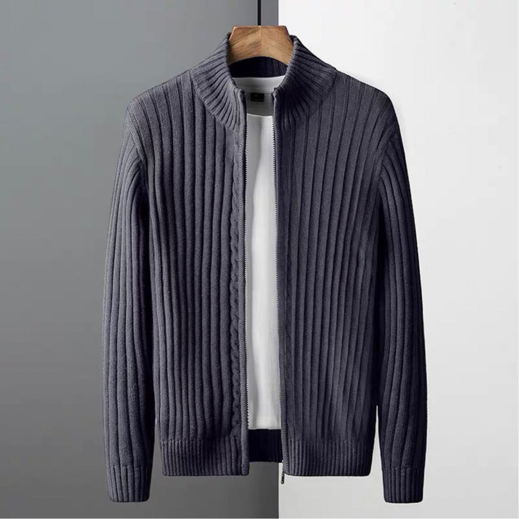 Luca Ribbed Zip Cardigan
