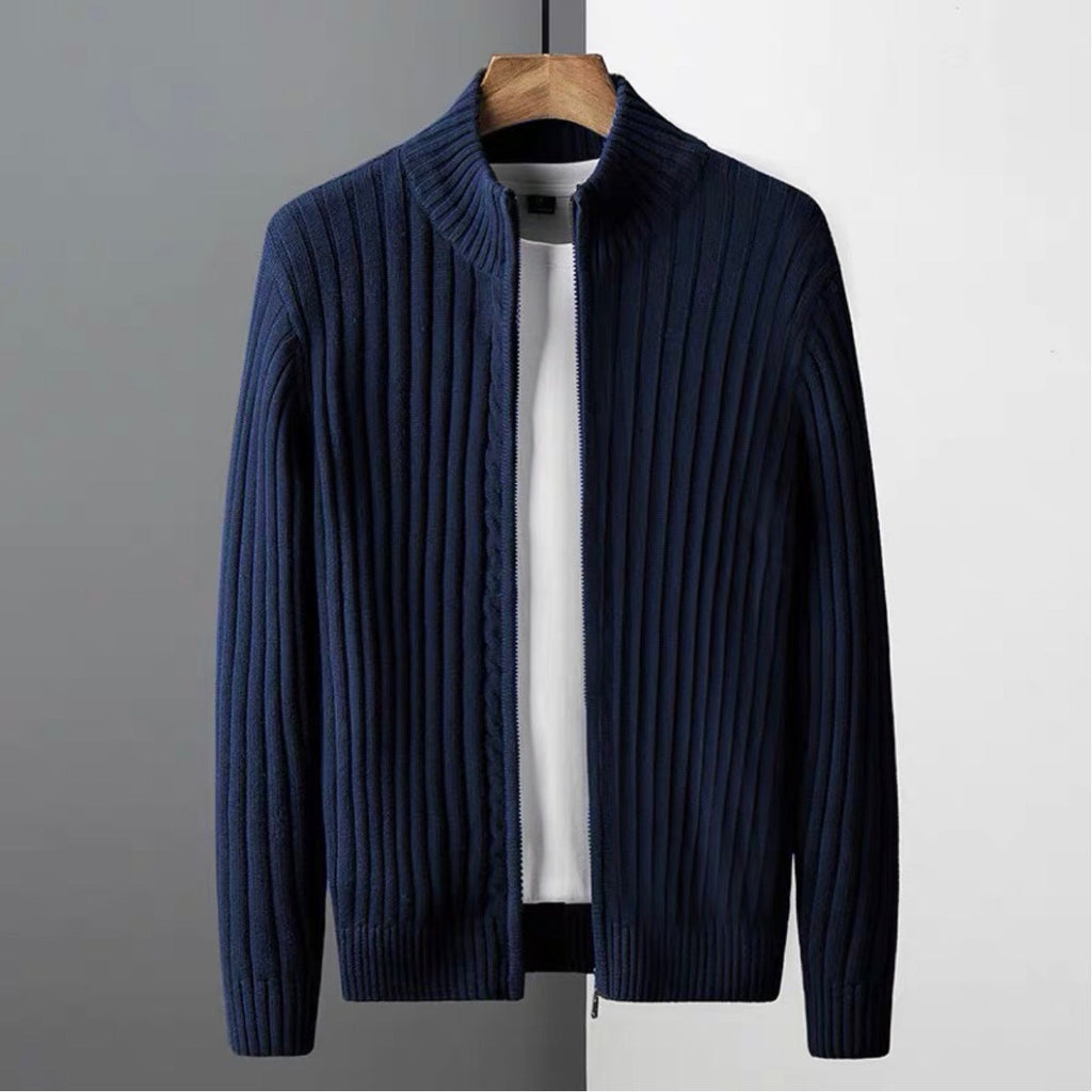 Luca Ribbed Zip Cardigan