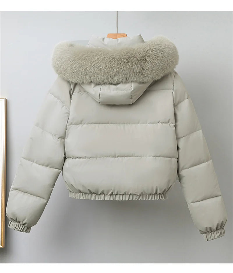 Averna Short Padded Fur-Collar Jacket