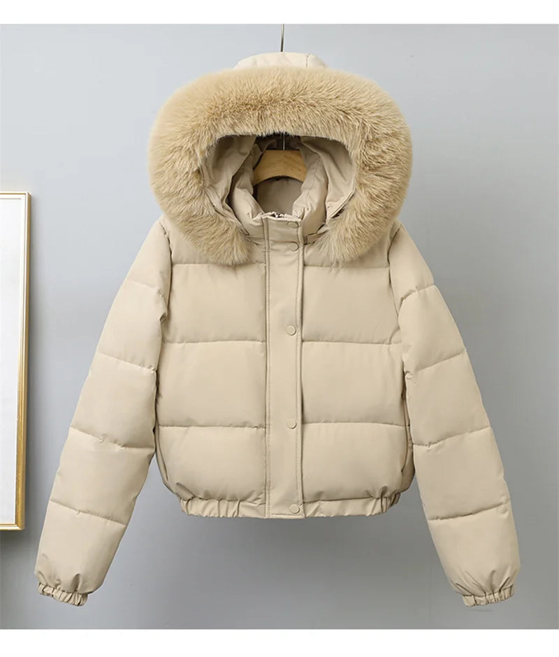 Averna Short Padded Fur-Collar Jacket