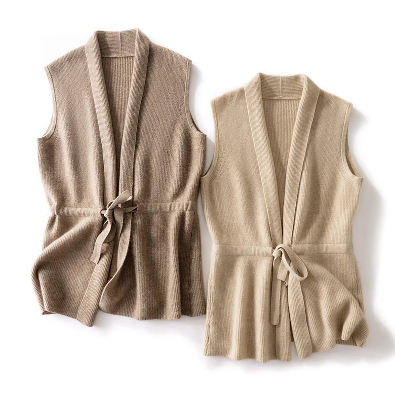 Aurelle Cashmere Tie Vest
