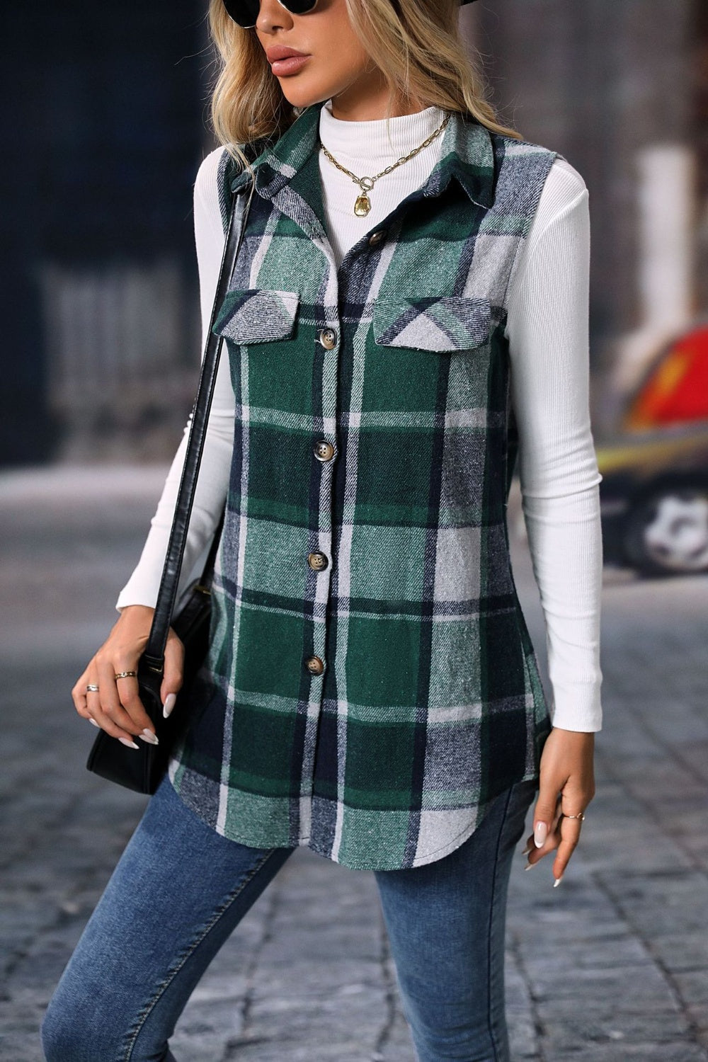 Elena Plaid Vest Coat
