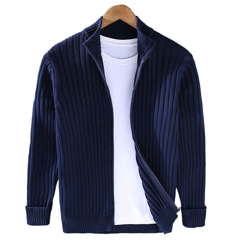Luca Ribbed Zip Cardigan