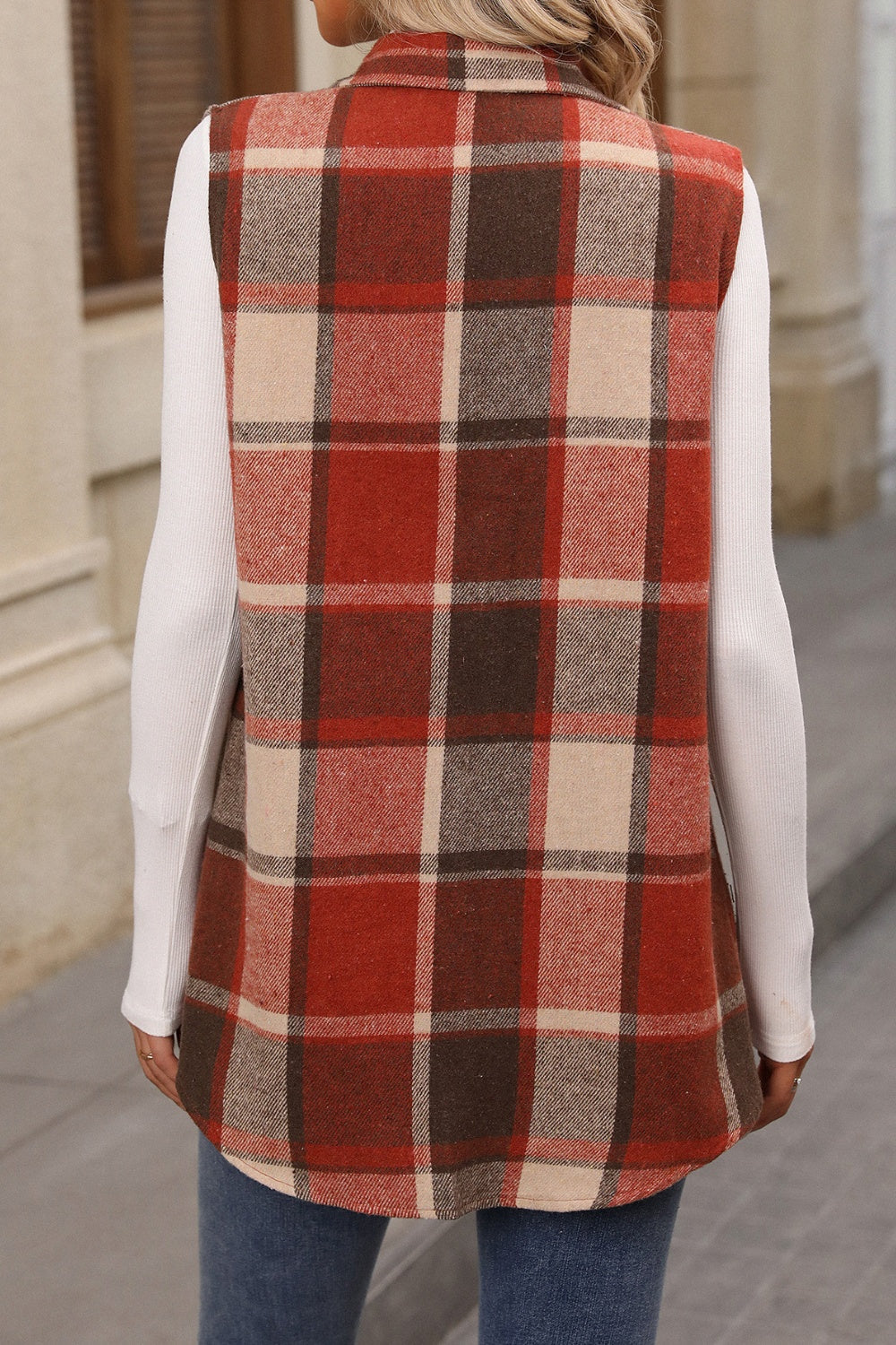 Elena Plaid Vest Coat