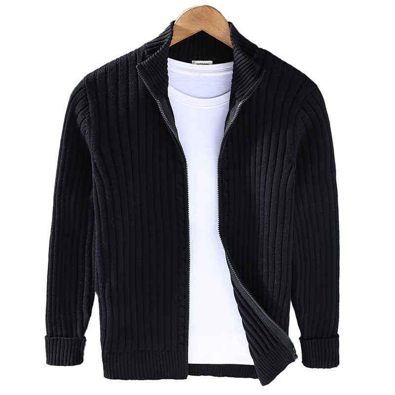 Luca Ribbed Zip Cardigan