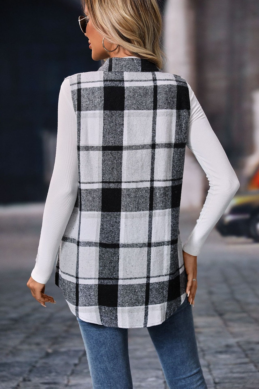 Elena Plaid Vest Coat